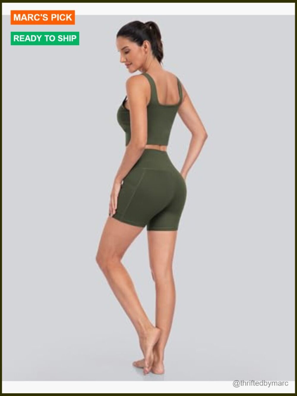 6 Pack High Waisted Biker Shorts with Pockets Tummy Control Yoga Workout - Picture 5 of 6